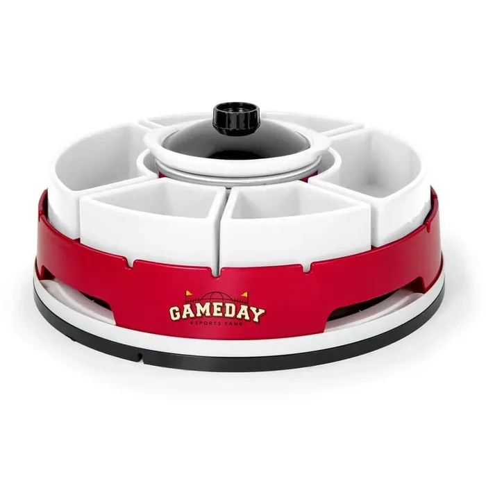 0.59 L Lazy Susan Appetizer Buffet Server in Red with 0-Crocks