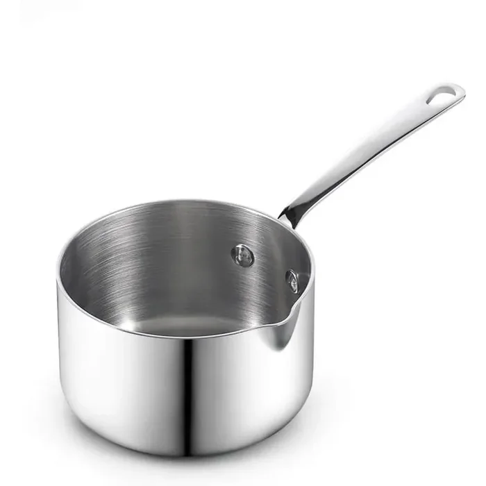 0.68 qt. Multi-Ply Clad Stainless Steel Butter Warmer Small Sauce Pan, Mini Butter Chocolate Melting Pot with Pour Spout
