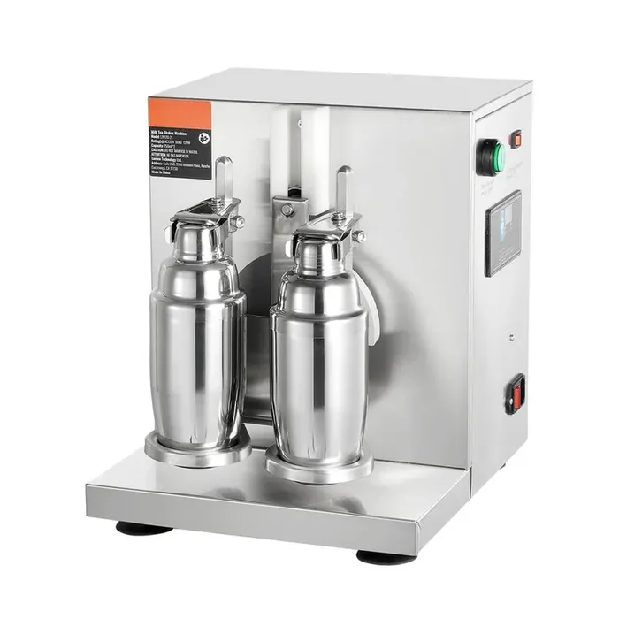 0.85 qt. Silver Milkshake Make Electric Milkshake Machine Double Heads Yogurt Maker Adjustable Drink Mixer Blender