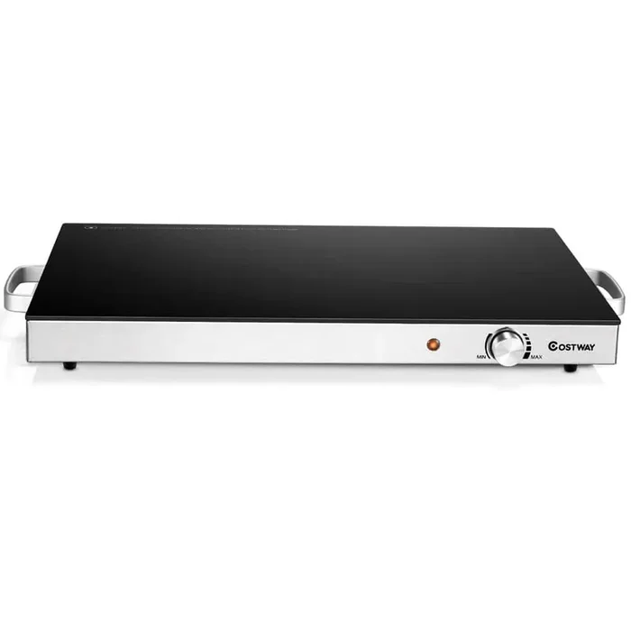 0 qt. Black Electric Warming Tray Hot Plate Buffet Server with Adjustable Temperature