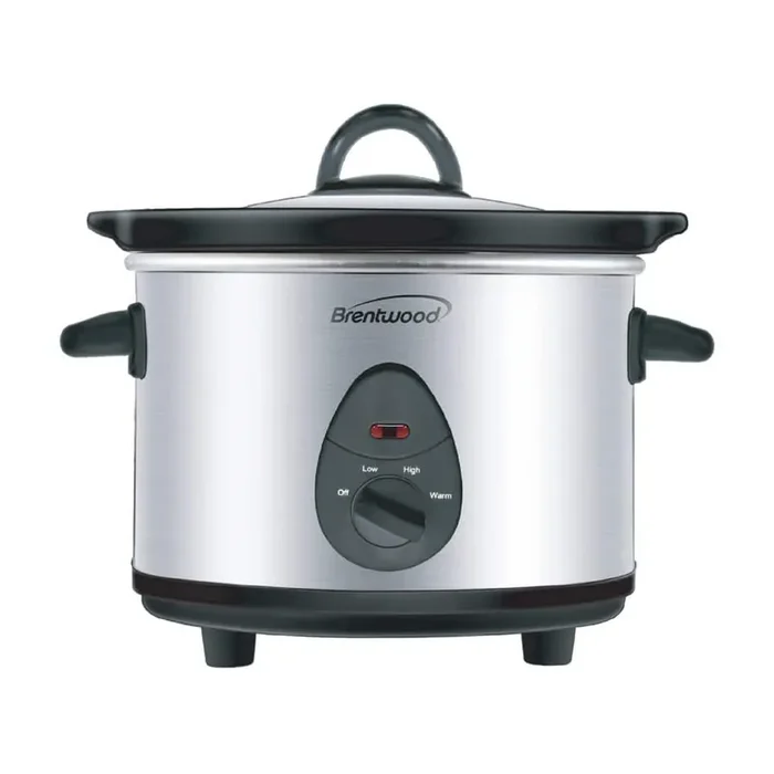 1.5 qt. Silver Slow Cooker in Stainless Steel with 3 Settings