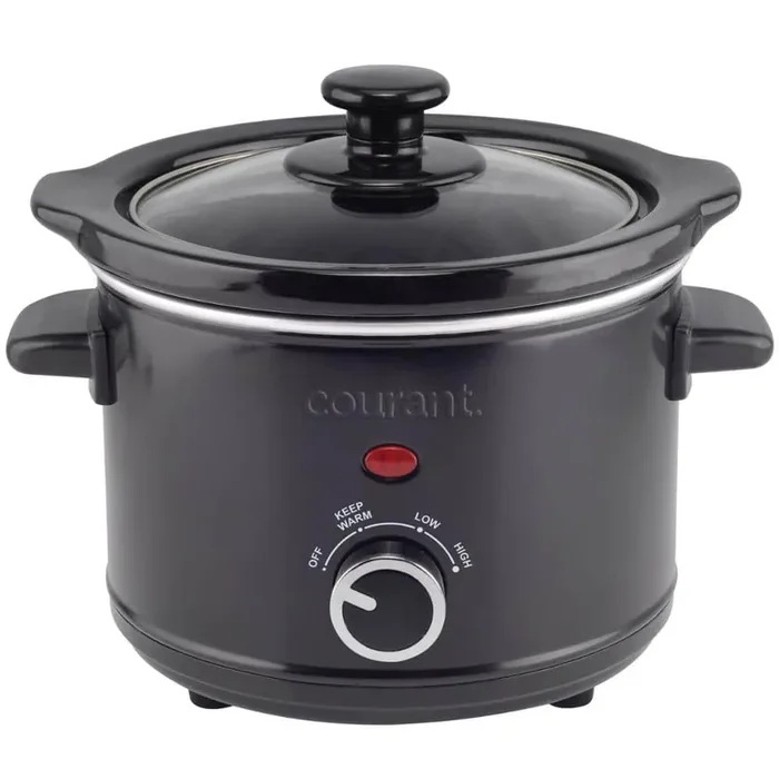 1.6 qt. Black Mini Slow Cooker with 3-Cooking Settings