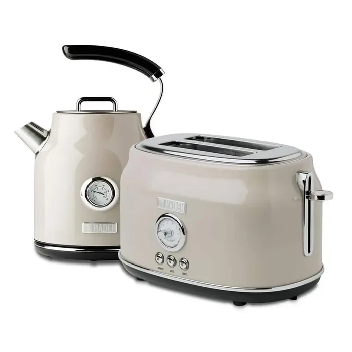 1.7 l Stainless Steel Retro Toaster and Stainless Steel Electric Kettle