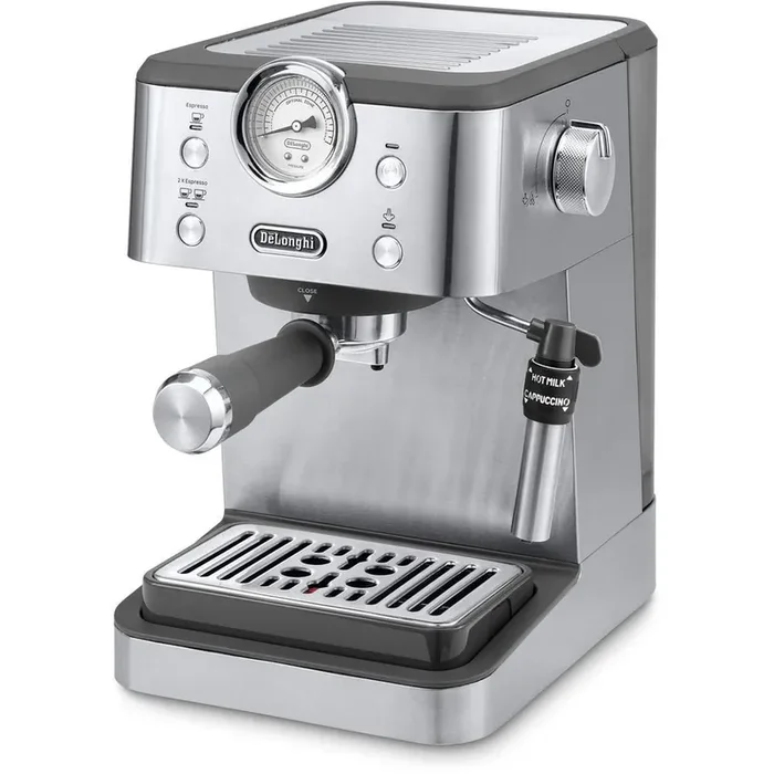 1 Cup Stainless Steel Linea Classic Automatic Espresso Machine with Milk Frother and Pressure Gauge Display