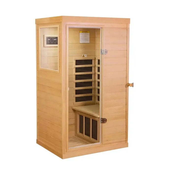 1-Person Sauna with LCD Display, Touch Control, Bluetooth and LED Reading Lights