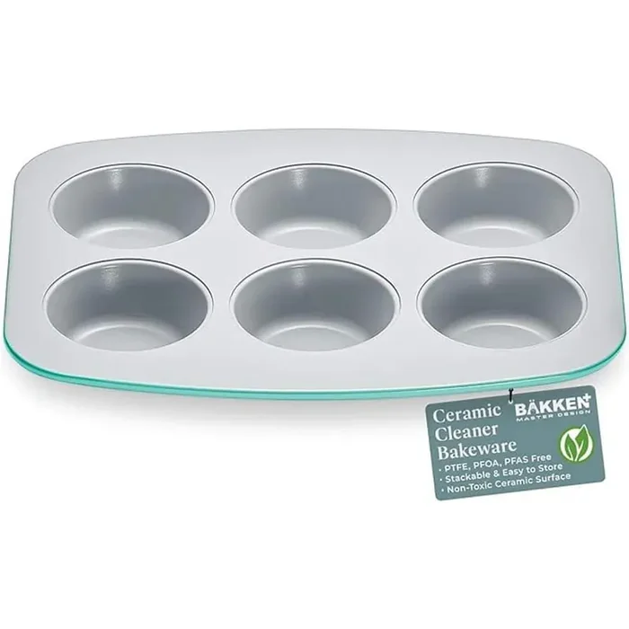 1-Piece 6-Cup Cake/Muffin Pan Set -Teal