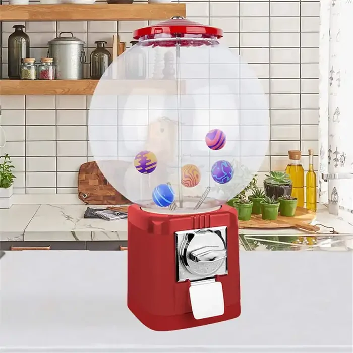 (1-Piece) Dry Food Dispensers, Gumball Machine for Kids, Candy Vending Machine, Bubble Gum Machine for Game Stores