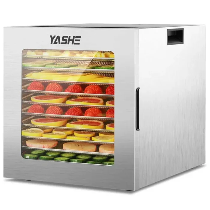 10 Stainless Steel Food Dryer 10 Presets 48H Timer and Temperature Control 850W Food Dehydrator