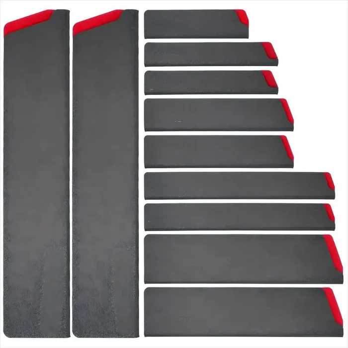 11-Piece Knife Edge Guards Set, BPA Free ABS Protective Blade Sheaths, Non-Scratch Felt Lining Kitchen Knives Covers
