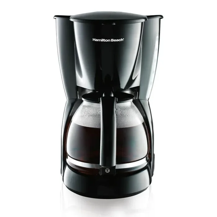 12- Cup Black Drip Coffee Maker with Glass Carafe