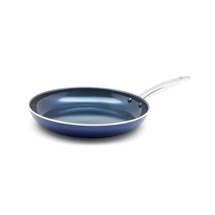 12 in. Aluminum Ceramic Nonstick Frying Pan in Blue