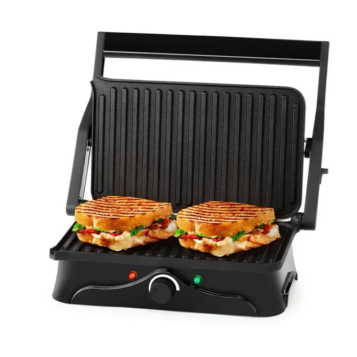 1200-Watt Non-Stick Panini Press with Temperature Control and Drip Tray