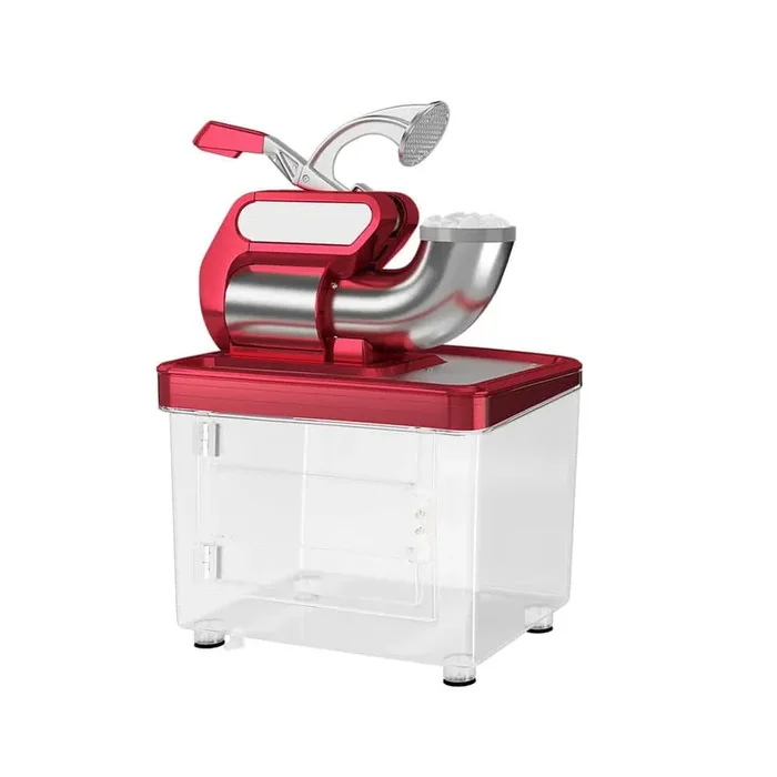 1280 oz. Red Snow Cone Machine Commercial Ice Crusher with Dual Blades Safety On/Off Switch for Home