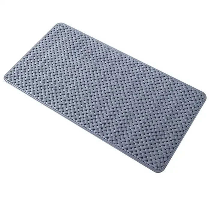 14.17 in. L x 27.16 in. W x 0.5 in. H Non-Slip Rectangle Bath Mat Bath Accessory in Gray