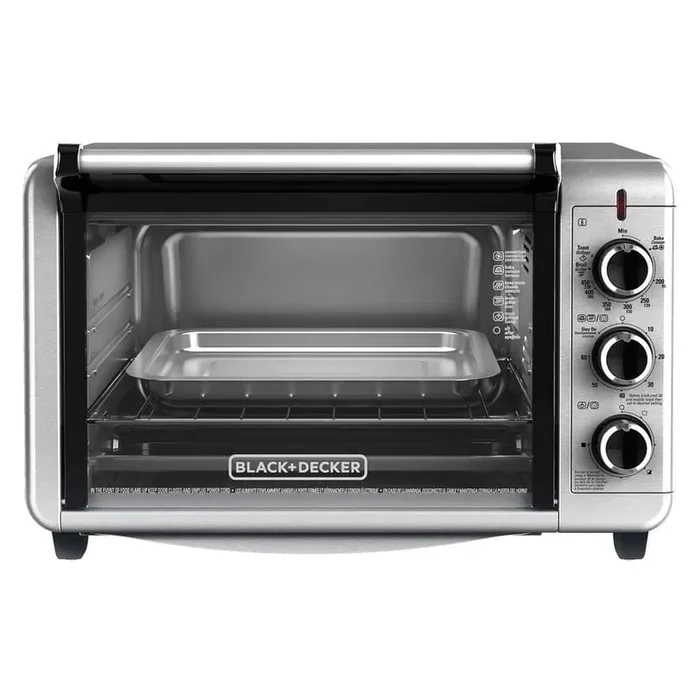 1500 W 6-Slice Stainless Steel Toaster Oven with Built-In Timer
