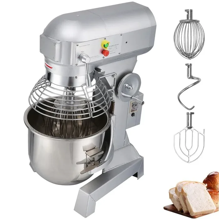15Qt 600W Food Stand Mixer 3 Speeds (110/178/390 RPM) Stainless Steel Bowl Dough Hook Whisk Beater Silver 2025 Upgrade