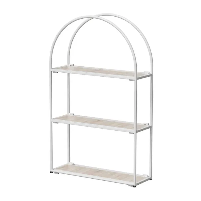 17.9 in. W x 6 in. D x 4.3 in. H in White Assembled Floating Shelf, 3-Tier Decorative with Oak Wood Shelf