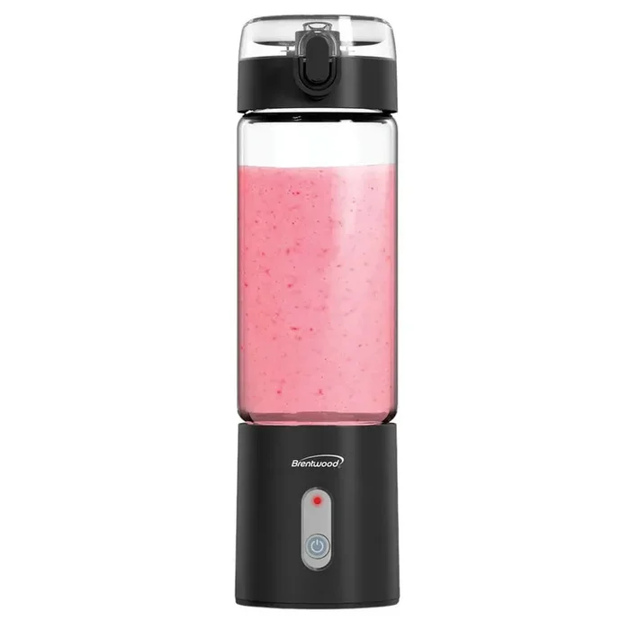 17 oz. Single Speed Black Portable Glass Blender