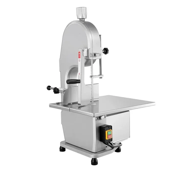 1800 W Commercial Electric Meat Bandsaw, Stainless Steel Saw, Workbeach 15 in. x 19.1 in., 7.09 in. Cutting in Silver
