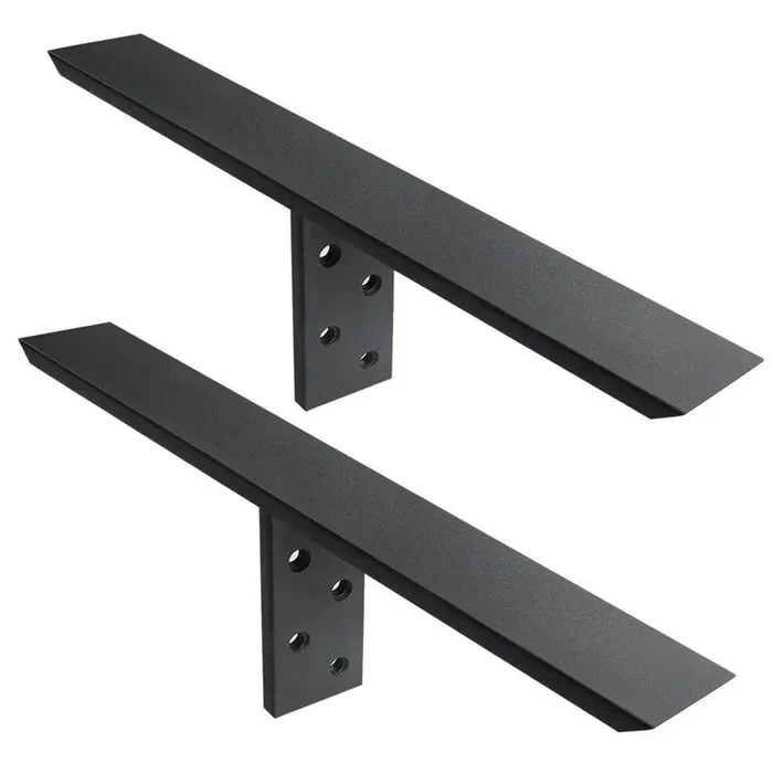 2 Pack 20 in. L Heavy-Duty Steel Low Profile Hidden Bracket for Granite Quartz and Concrete Countertop Island Support