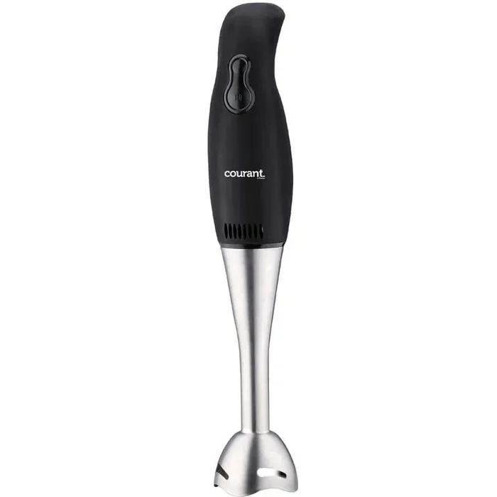 2-Speed Black Immersion Blender Stainless Steel Leg Hand Mixer