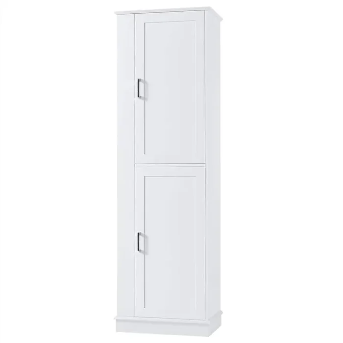 21 in. W x 14 in. D x 68 in. H Ready to Assemble Tall Bath Cabinet in White with Hook and Adjustable Shelf