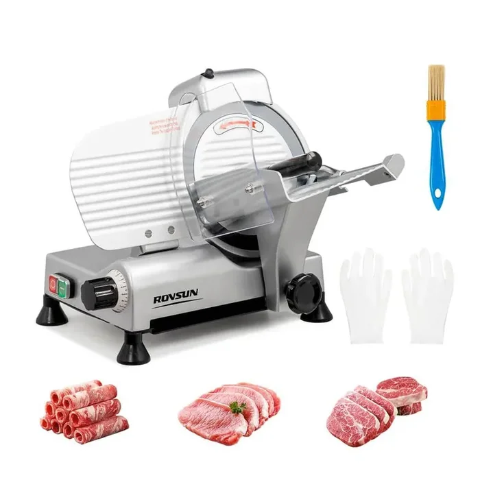 210-Watt Manual Stainless Steel Commercial Meat Slicer Machine