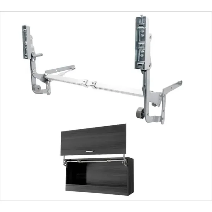 23.62 in.-35.43 in. Cabinet Door Hinge Set with Slow Closing, Vertical Swing Lift Up Stay Pneumatic Arm Mechanism Hinge