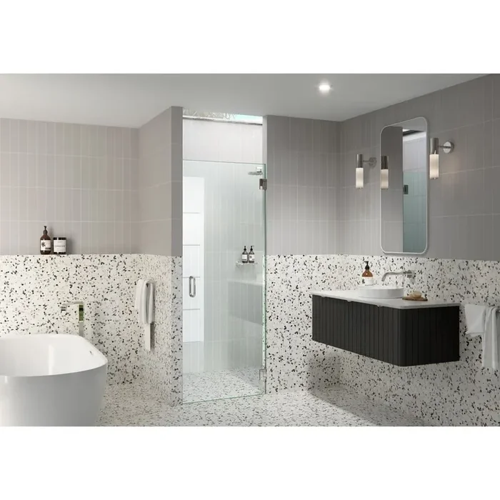 24.75 in. W x 78 in. H Pivot/Hinged Frameless Shower Door in Polished Nickel-Door Only-Width Adj 25.125-25.525