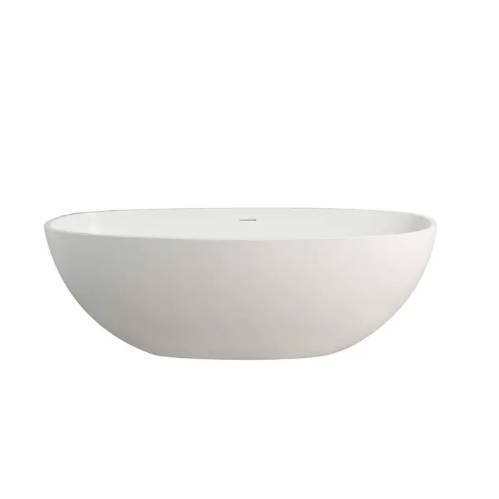 29.70 in. x 65.20 in. Freestanding Soaking Bathtub with Center Drain in White for Bathroom Use