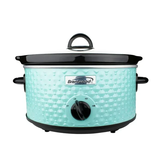 3.5 Quart Diamond Pattern Slow Cooker in Blue