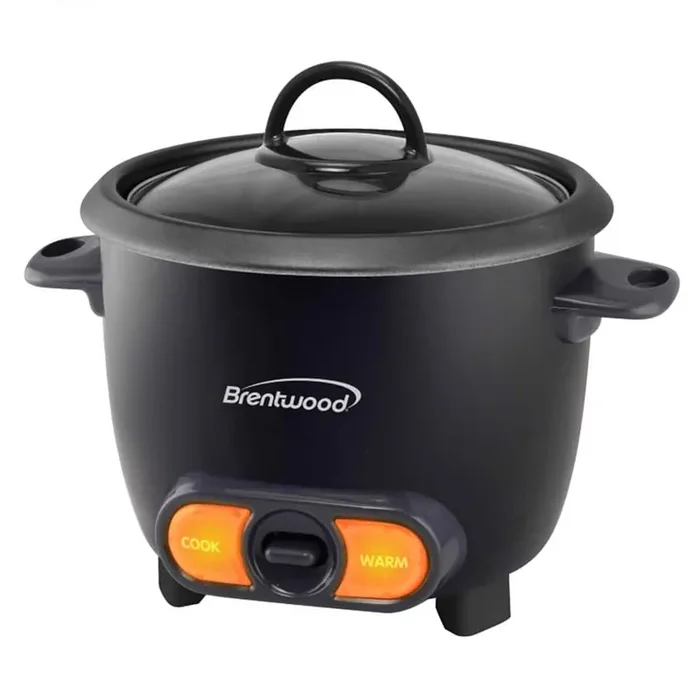 3-Cup Black Uncooked/6 Cup Cooked Non Stick Rice Cooker