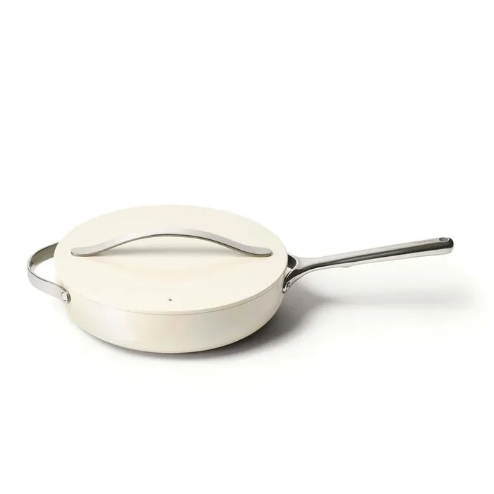 3 qt. Ceramic Nonstick Saute Pan in Cream