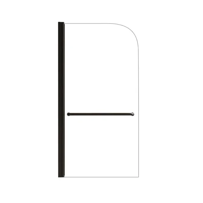 30 in. W x 58 in. H Pivot Tub Door in Matte Black with Clear Glass