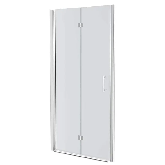 30 in. W x 72 in. H Bifold Semi-Frameless Shower Door in Chrome Finish with Clear Glass