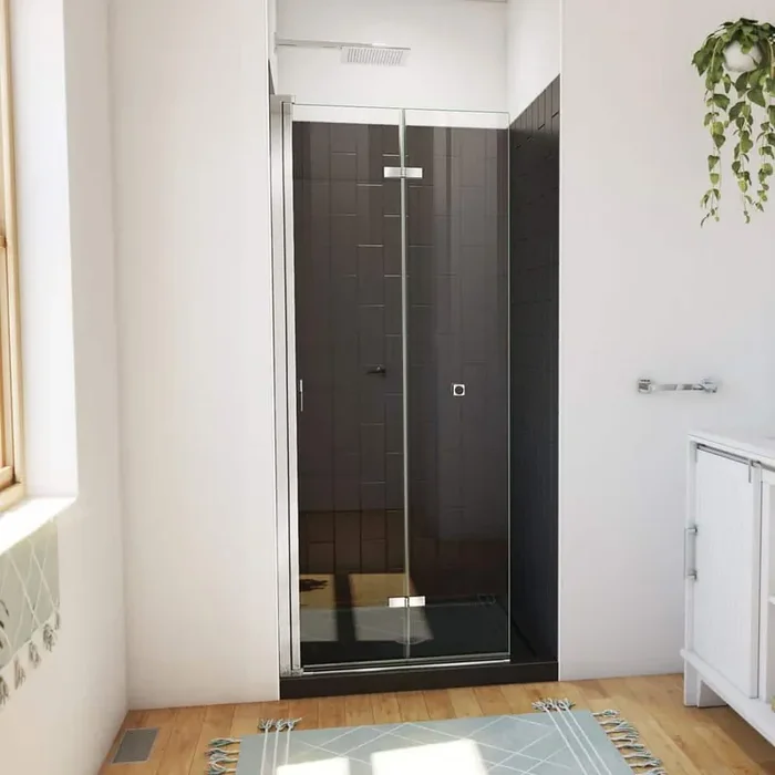 32 in. L x 32 in. W x 76-3/4 in. H Center Drain Alcove Shower Stall Kit in and Chrome