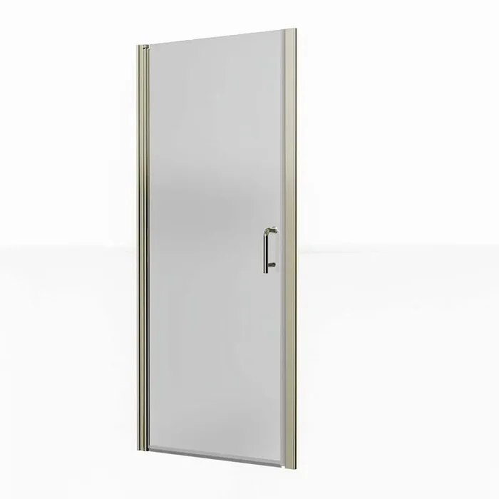 32 in. W x72 in. H Semi-Frameless Pivot Shower Door in Brushed Nickel with Clear Glass