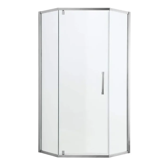 34-1/8 in. W x 72 in. H Neo Angle Pivot Semi Frameless Corner Shower Enclosure in Chrome Finish with Hardware