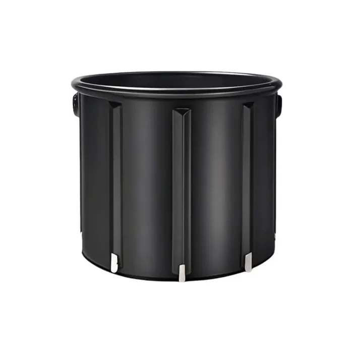 35 in. x 35 in. 135 Gal. Soaking Bathtub with None Drain in Black