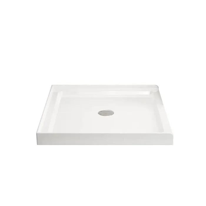 36 in. L x 36 in. W Alcove Shower Pan Base in White with Center Drain