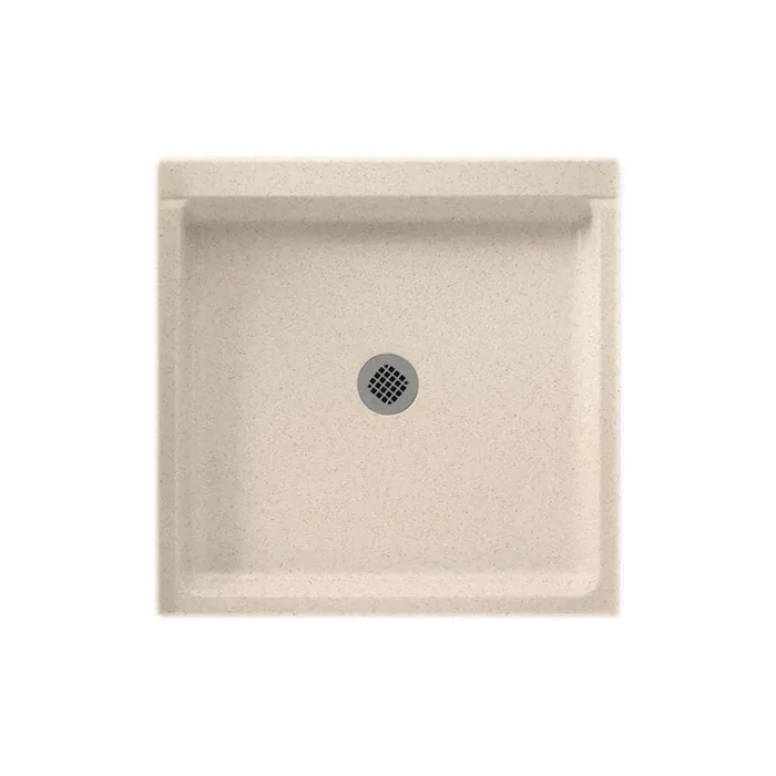 36 in. L x 36 in. W Alcove Shower Pan Base with Center Drain in Bermuda Sand