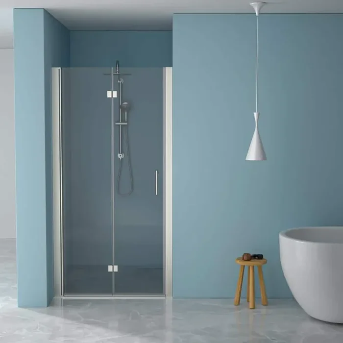 36 in. W x 72 in. H Fixed Frameless Shower Doors Corner Shower Enclosure Clear Glass in Brushed Nickel