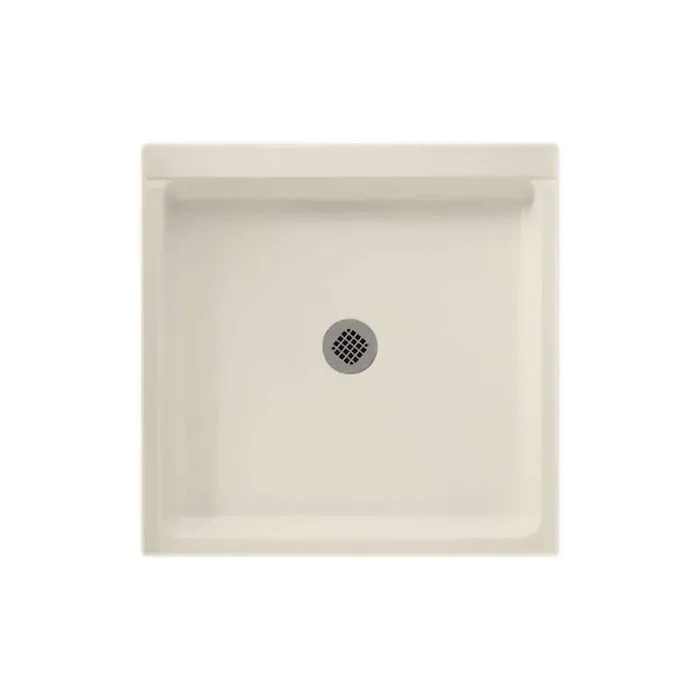 36 in. x 36 in. Solid Surface Single Threshold Shower Pan in Bone