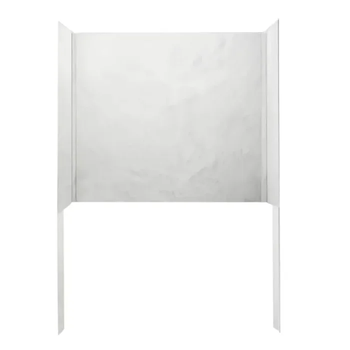 36 in. x 62 in. x 48 in. 7-Piece Easy Up Adhesive Alcove Tub Surround in Ice
