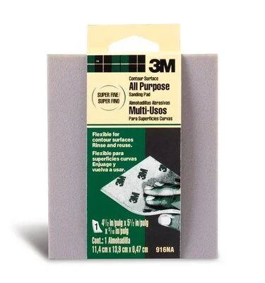 3M – 10629 Contour Surface Sanding Sponge 916Dcna 4.5 Inch X 5.5 Inch X .1875 Inch Super Fine (7000126141)