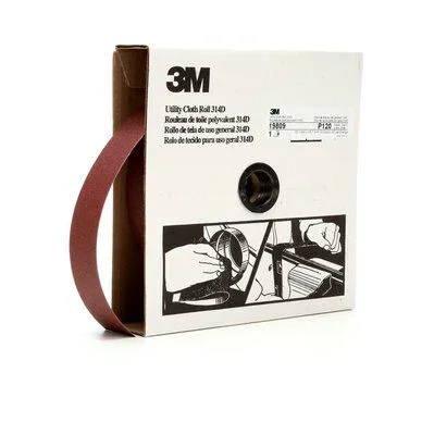 3M – 19809 Utility Cloth Roll 314D 1-1/2 Inch X 50 Yard P120 J-Weight (7000118529)