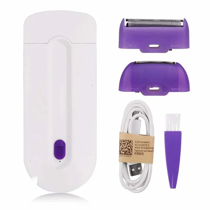4.72 in. x 0.7 in. x 1.96 in. Electric Hair Removal Device for Men and Women, Blue Light Sensing Laser Painless in White