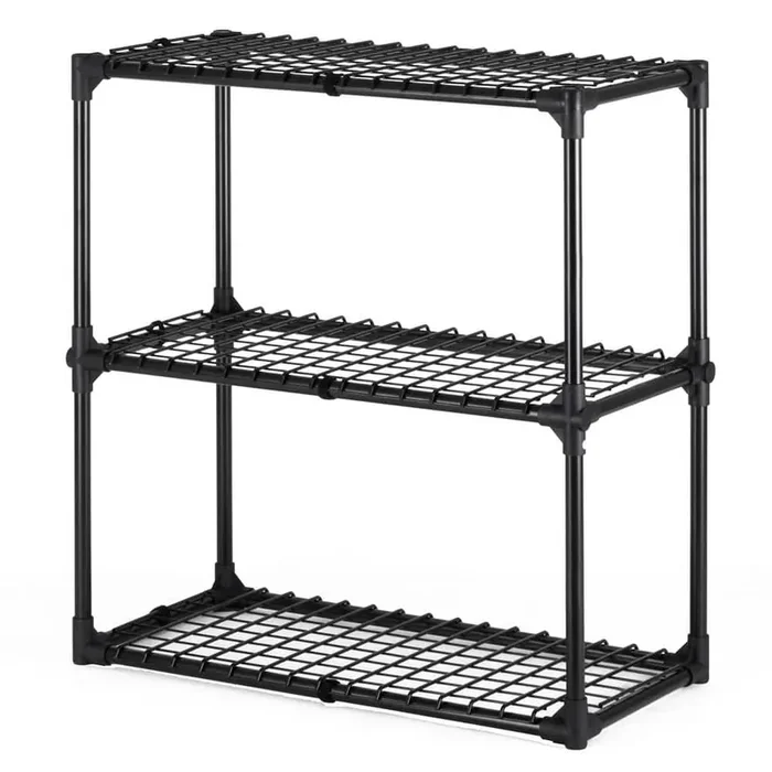 4-Shelf Black Heavy-Duty Steel Type Storage Rack with Lid, Holds 440 lbs. (29 in. x 14 in. x 45 in.)