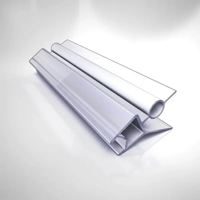 42 in. L for 1/4 in. Glass Shower Door in Clear Bottom Vinyl Sweep with a Deflector