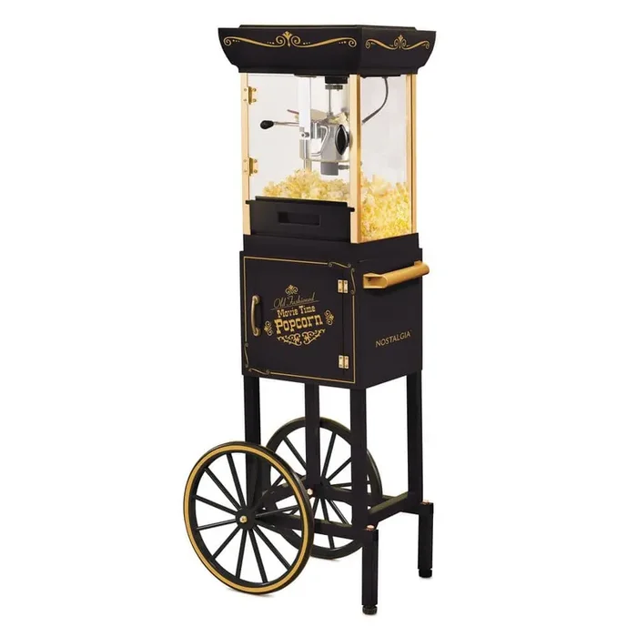 48 in. 2.5 oz. 10-Cup Popcorn Machine, Black